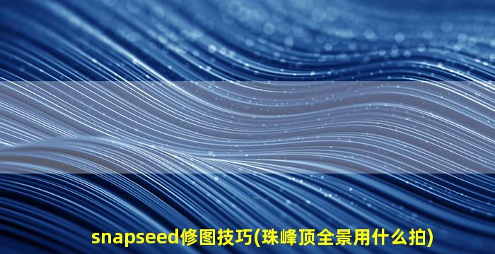 snapseed修图技巧(珠峰顶全景用什么拍)