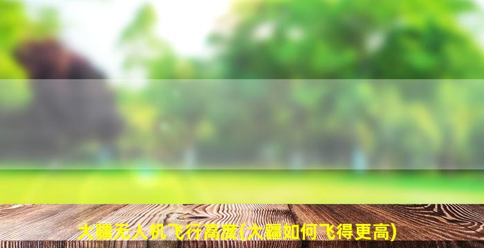大疆无人机飞行高度(大疆如何飞得更高)